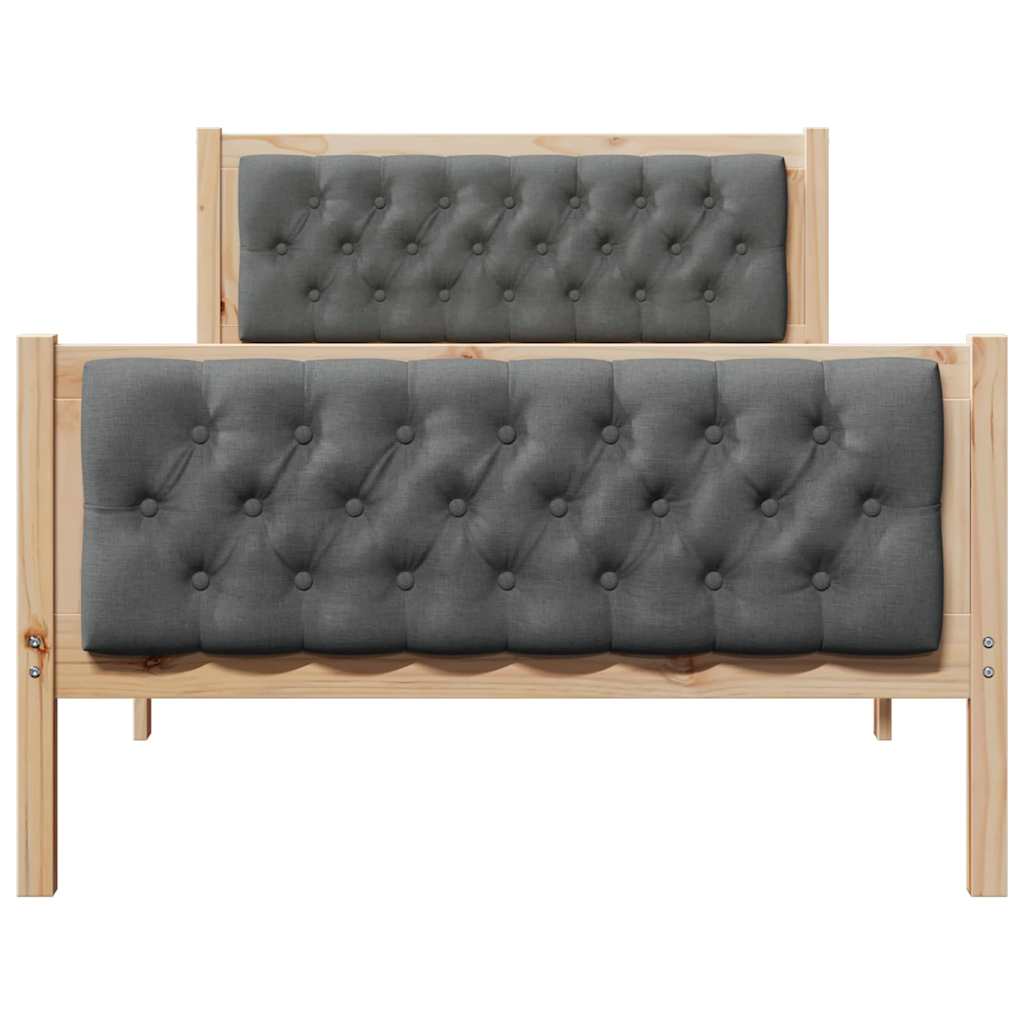 Krevetna konstrukcija s uzglavljem Tamno siva 100 x 200 cm
