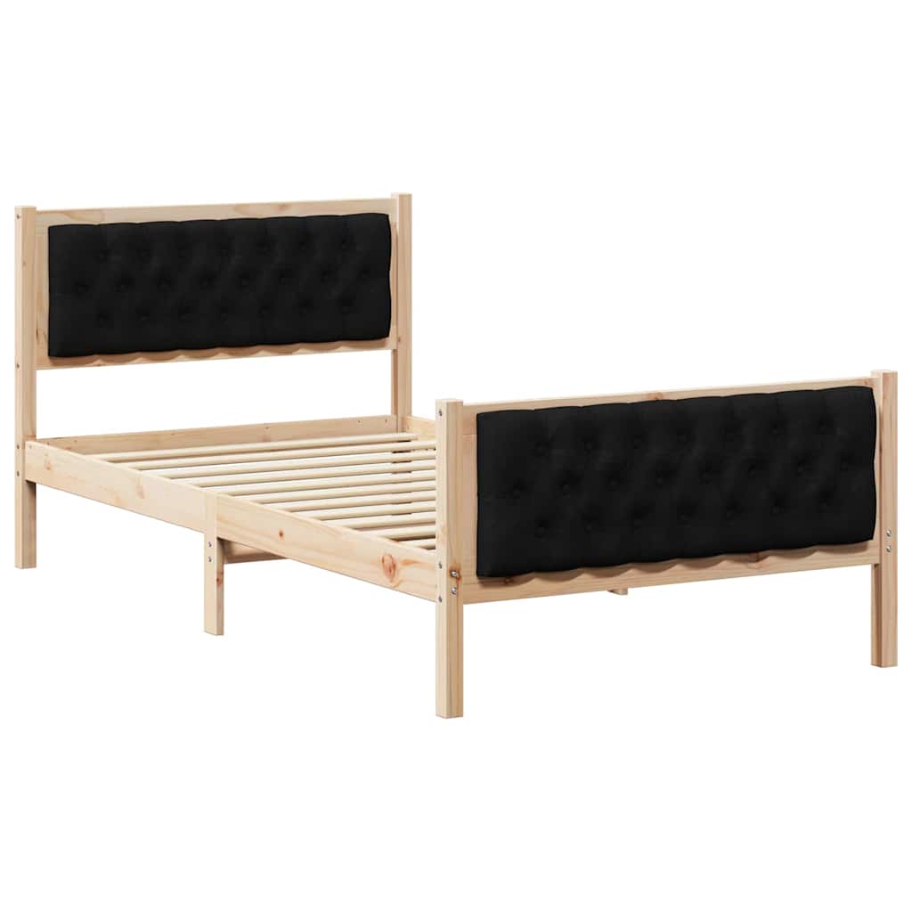 Krevetna konstrukcija Crna 100 x 200 cm Čvrsto borovo drvo