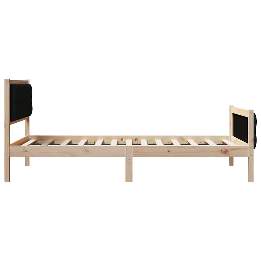 Krevetna konstrukcija Crna 100 x 200 cm Čvrsto borovo drvo