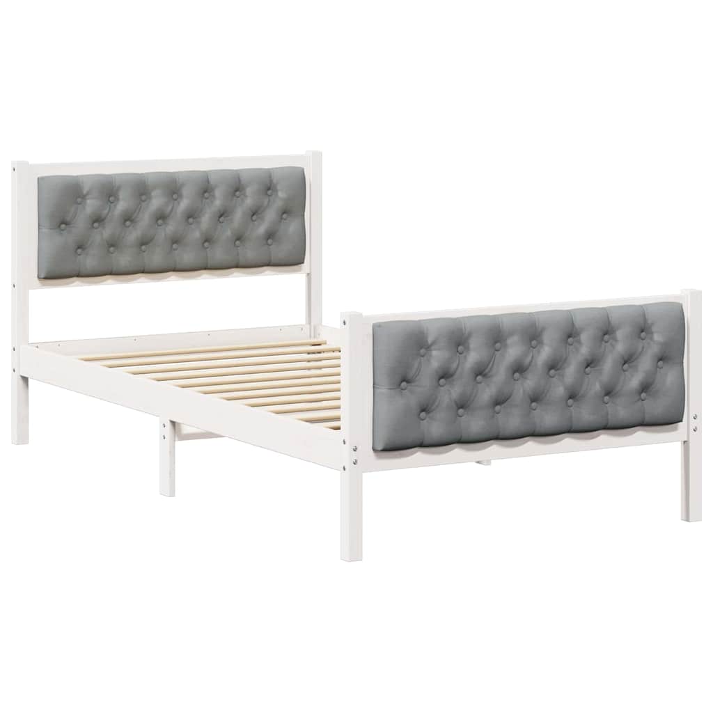 Krevetna konstrukcija s uzglavljem Svijetlo siva 100 x 200 cm