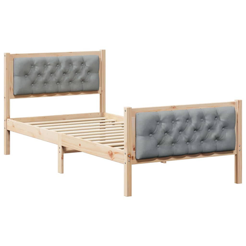 Krevetna konstrukcija s uzglavljem Svijetlo siva 90 x 200 cm