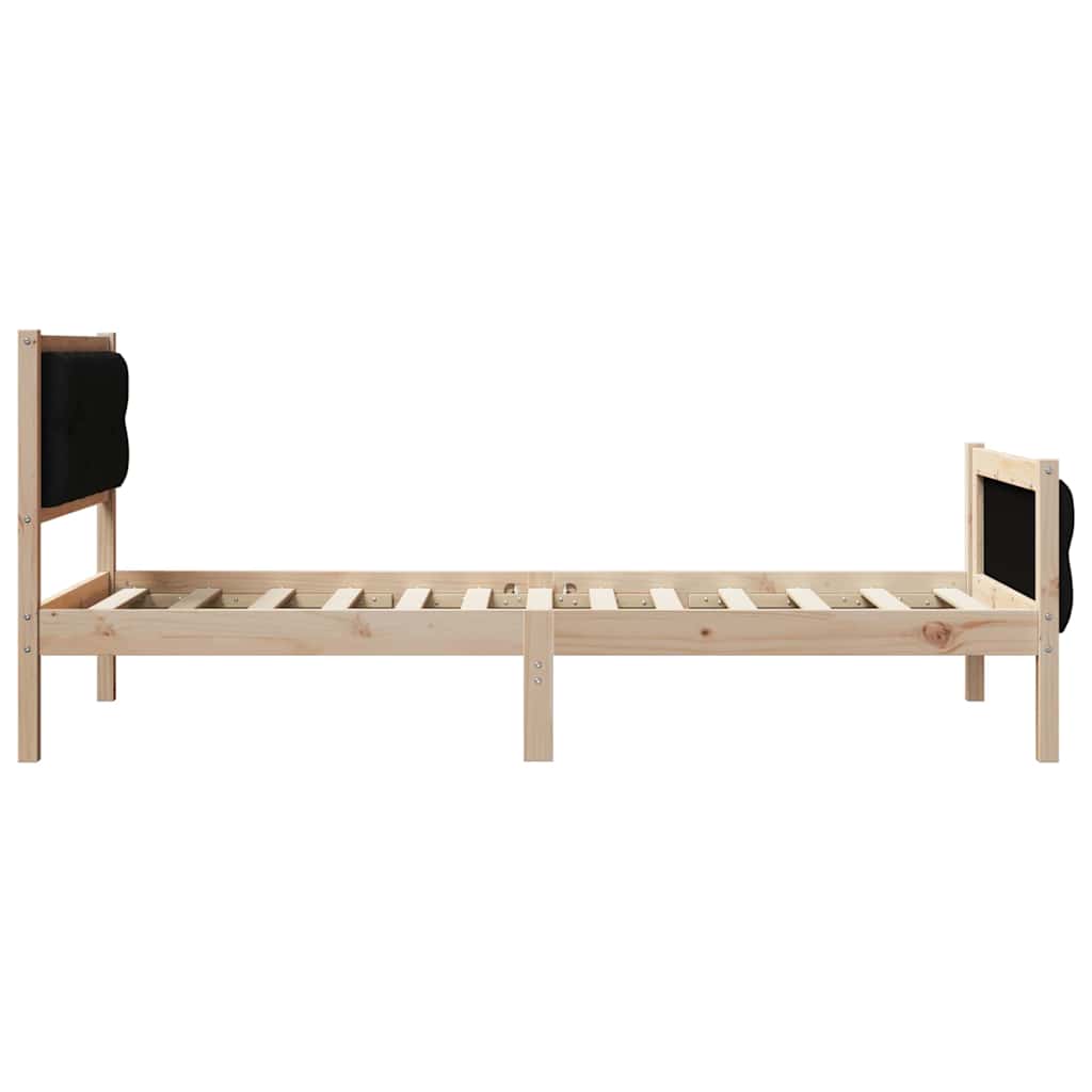 Krevetna konstrukcija Crna 90 x 200 cm Čvrsto borovo drvo