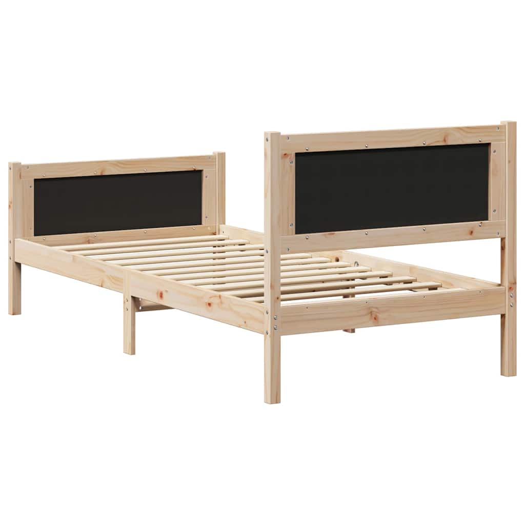 Krevetna konstrukcija Sivo-smeđa 90 x 200 cm Čvrsto borovo drvo
