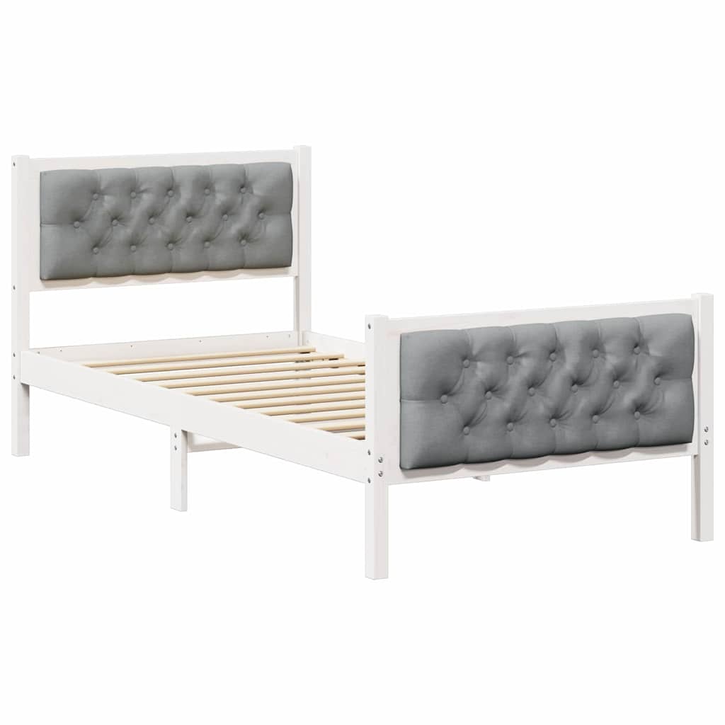 Krevetna konstrukcija s uzglavljem Svijetlo siva 90 x 200 cm