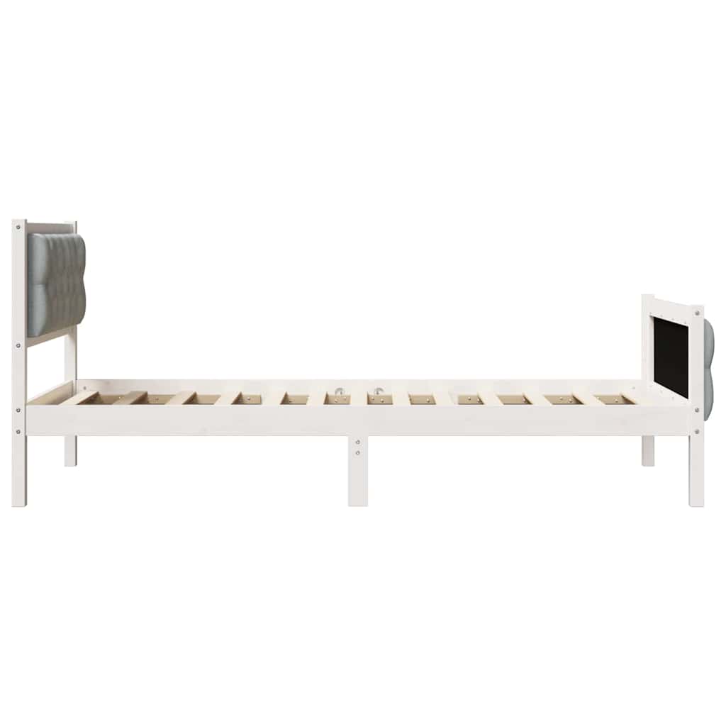 Krevetna konstrukcija s uzglavljem Svijetlo siva 90 x 200 cm