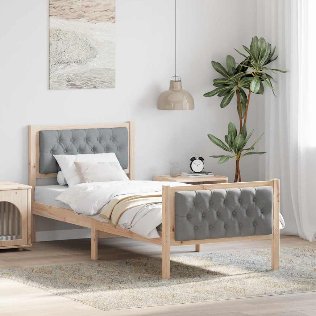 Krevetna konstrukcija s uzglavljem Svijetlo siva 80 x 200 cm