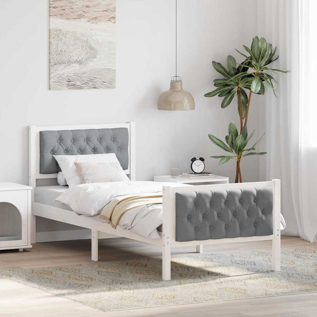 Krevetna konstrukcija s uzglavljem Svijetlo siva 80 x 200 cm