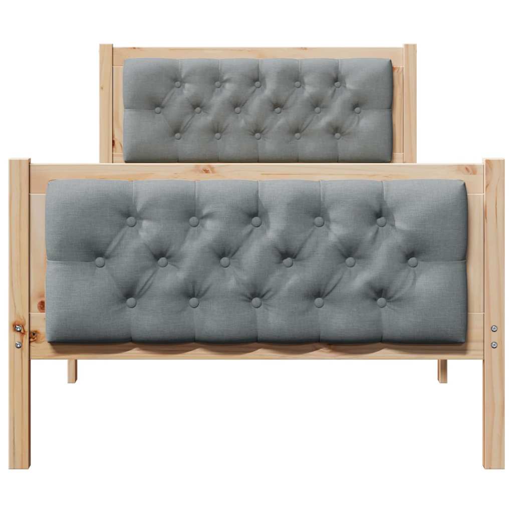 Krevetna konstrukcija s uzglavljem Svijetlo siva 90 x 190 cm