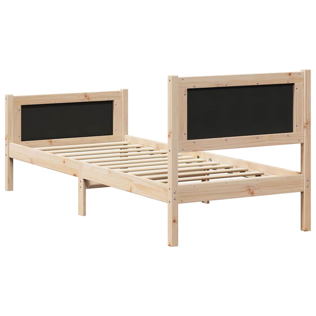 Krevetna konstrukcija Crna 75 x 190 cm Čvrsto borovo drvo
