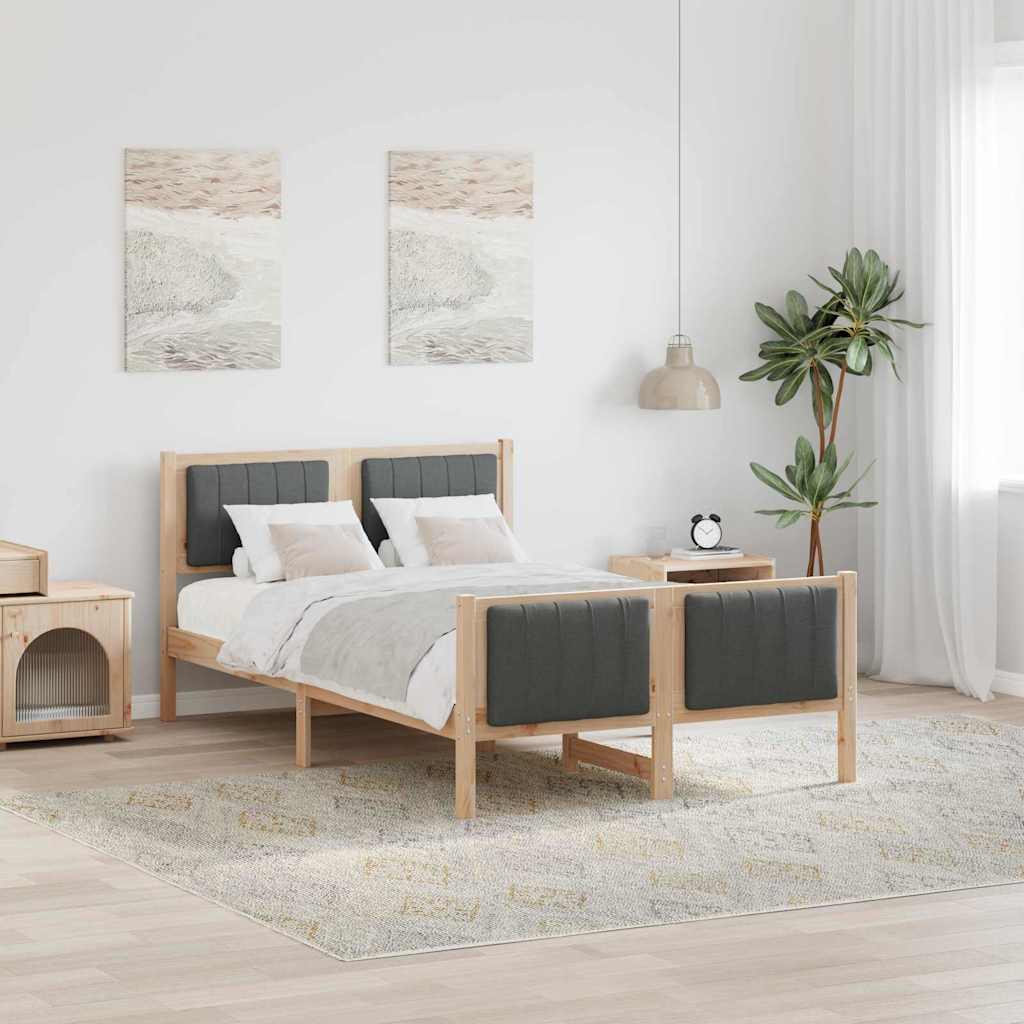 Okvir kreveta smeđe i tamnosivo 120 x 200 cm Masivna borovina