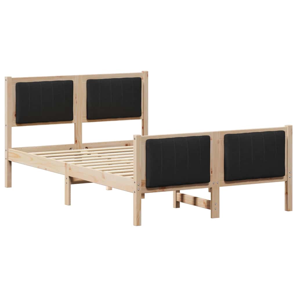 Okvir kreveta Smeđa i crna 120 x 200 cm Masivna borovina