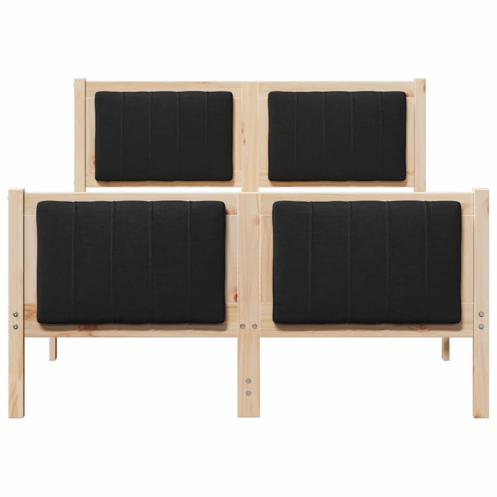 Okvir kreveta Smeđa i crna 120 x 200 cm Masivna borovina