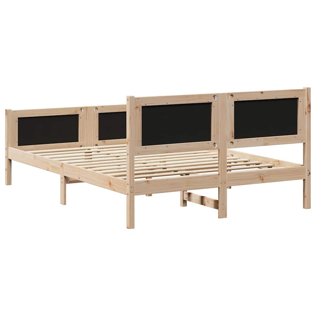 Okvir kreveta Smeđa i crna 135 x 190 cm Masivna borovina