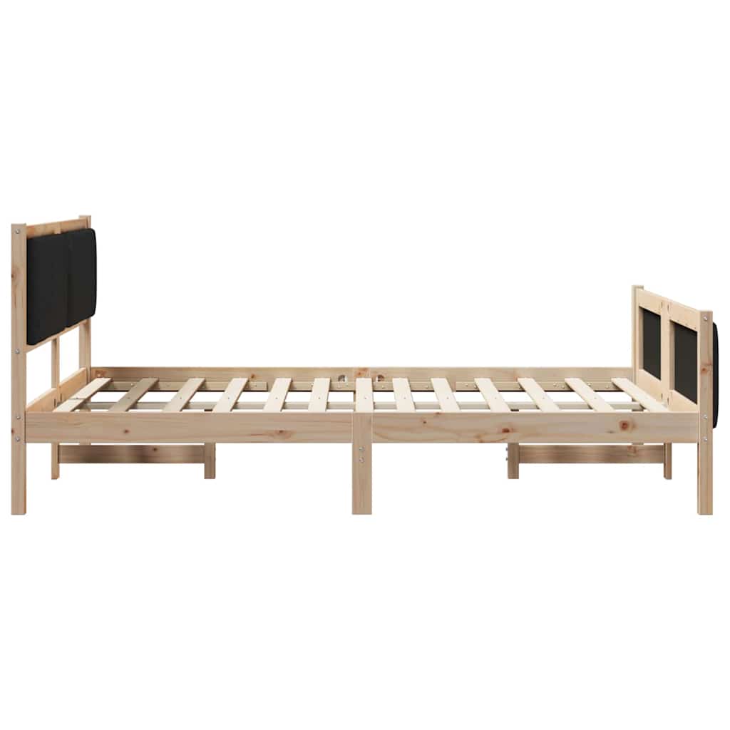 Okvir kreveta Smeđa i crna 135 x 190 cm Masivna borovina