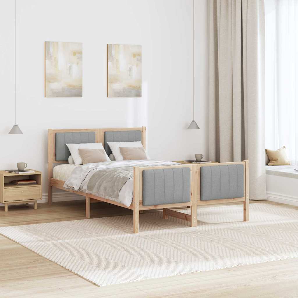 Okvir kreveta s uzglavljem Smeđa i svijetlo siva 120 x 190 cm