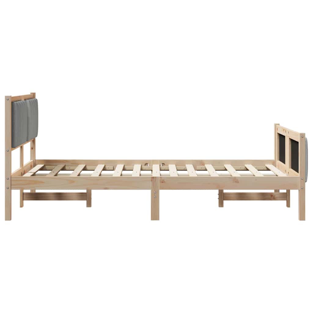 Okvir kreveta s uzglavljem Smeđa i svijetlo siva 120 x 190 cm