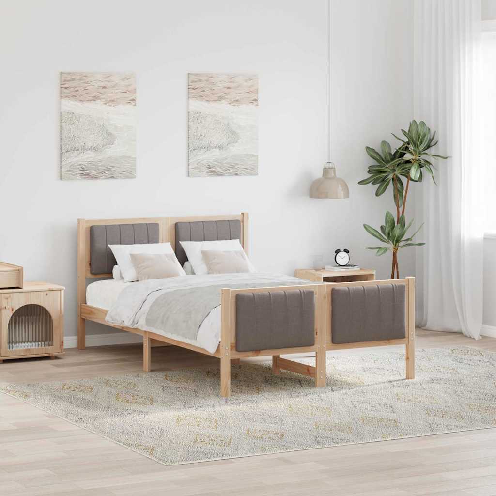 Okvir kreveta Smeđa i taupe 120 x 190 cm Masivna borovina