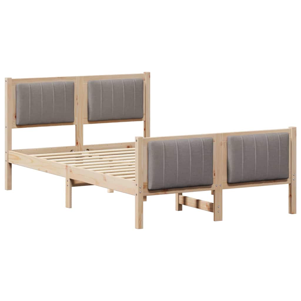 Okvir kreveta Smeđa i taupe 120 x 190 cm Masivna borovina