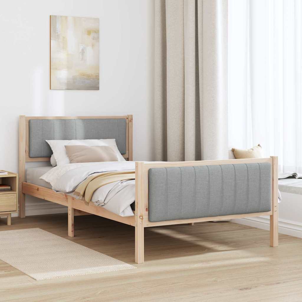 Okvir kreveta s uzglavljem Smeđa i svijetlo siva 100 x 200 cm