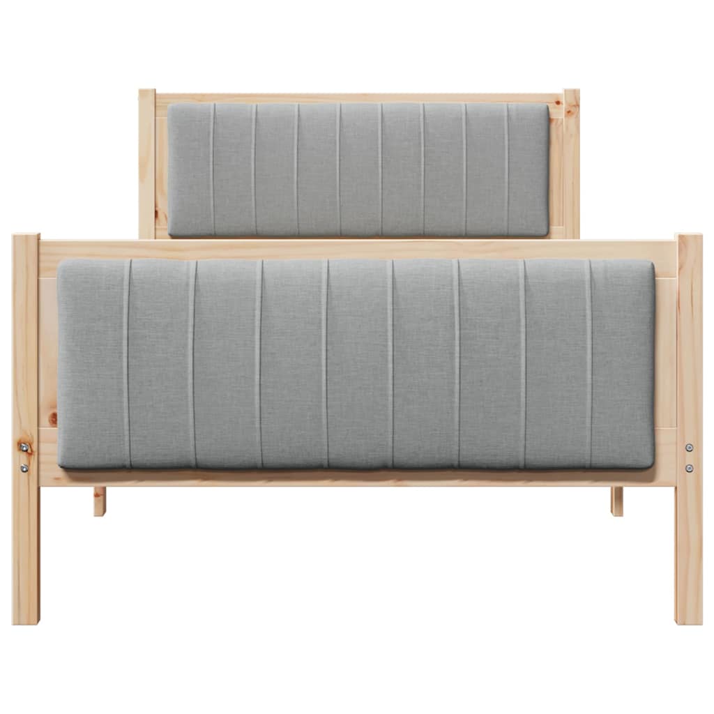 Okvir kreveta s uzglavljem Smeđa i svijetlo siva 100 x 200 cm