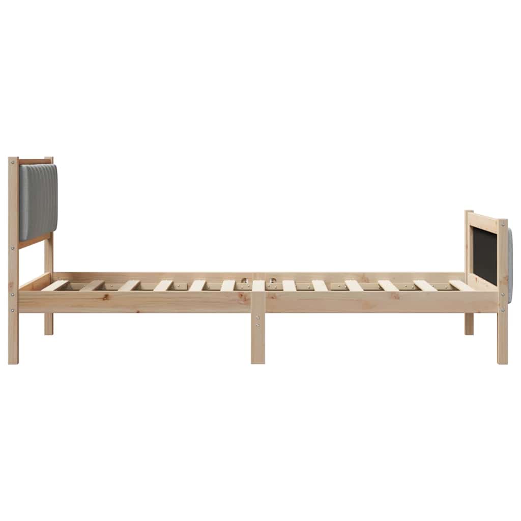 Okvir kreveta s uzglavljem Smeđa i svijetlo siva 100 x 200 cm