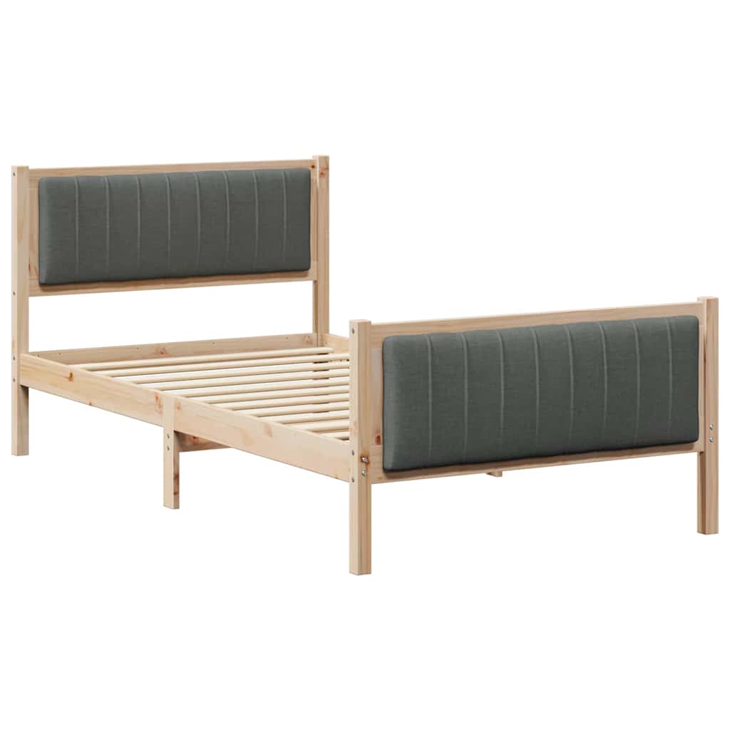 Okvir kreveta smeđe i tamnosivo 100 x 200 cm Masivna borovina