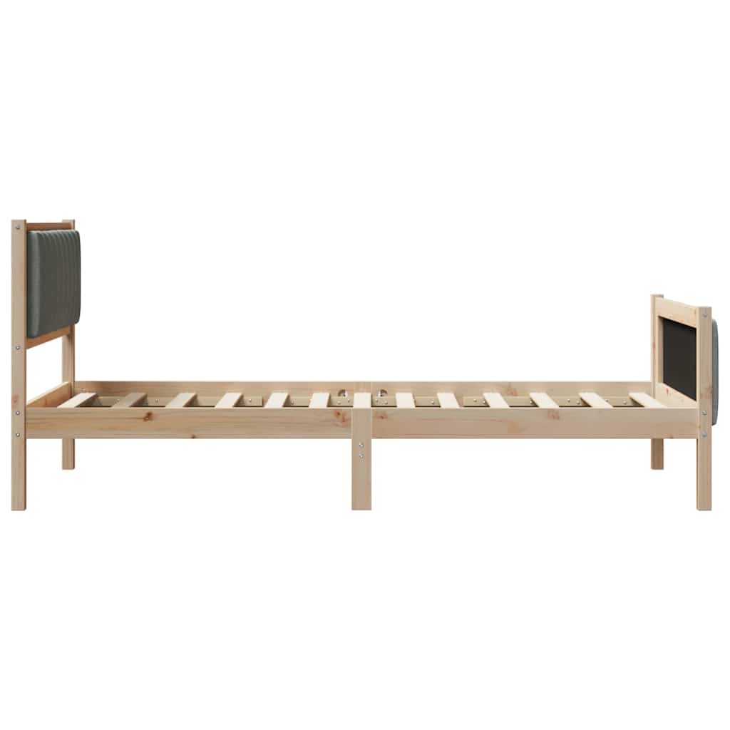 Okvir kreveta smeđe i tamnosivo 100 x 200 cm Masivna borovina