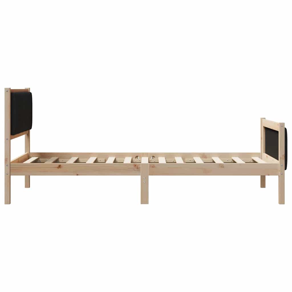 Okvir kreveta Smeđa i crna 100 x 200 cm Masivna borovina