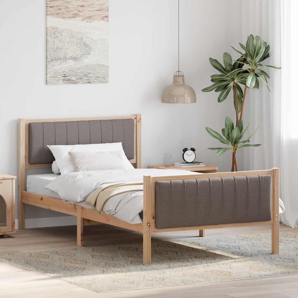 Okvir kreveta Smeđa i taupe 100 x 200 cm Masivna borovina