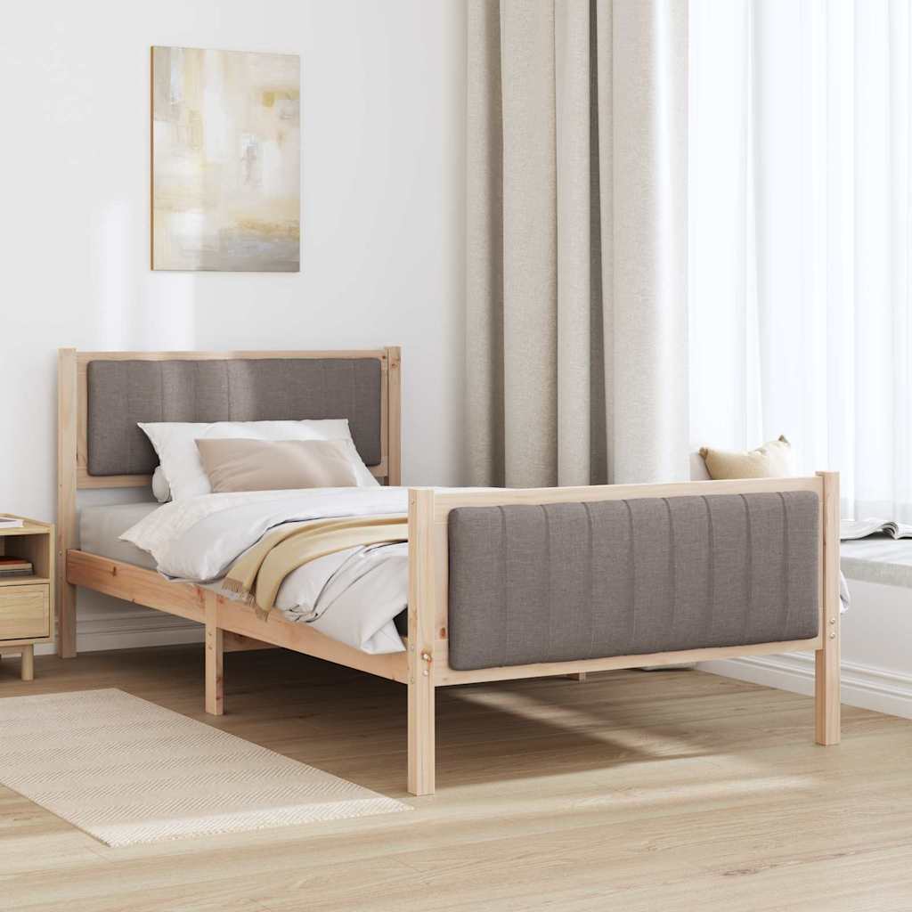 Okvir kreveta Smeđa i taupe 100 x 200 cm Masivna borovina