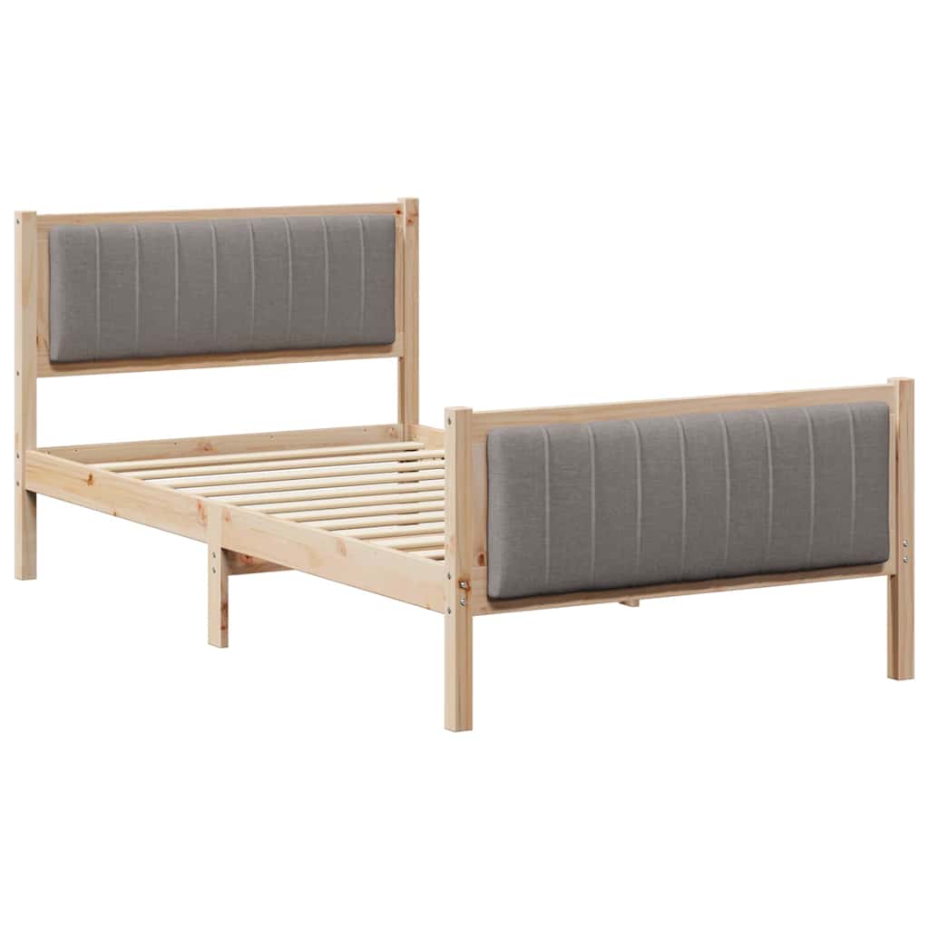 Okvir kreveta Smeđa i taupe 100 x 200 cm Masivna borovina