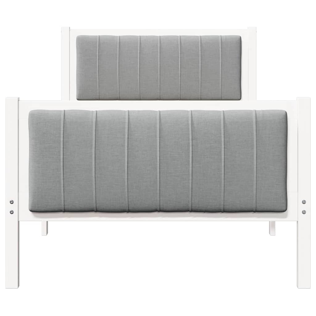 Okvir kreveta s uzglavljem Bijela i svijetlosiva 90 x 200 cm