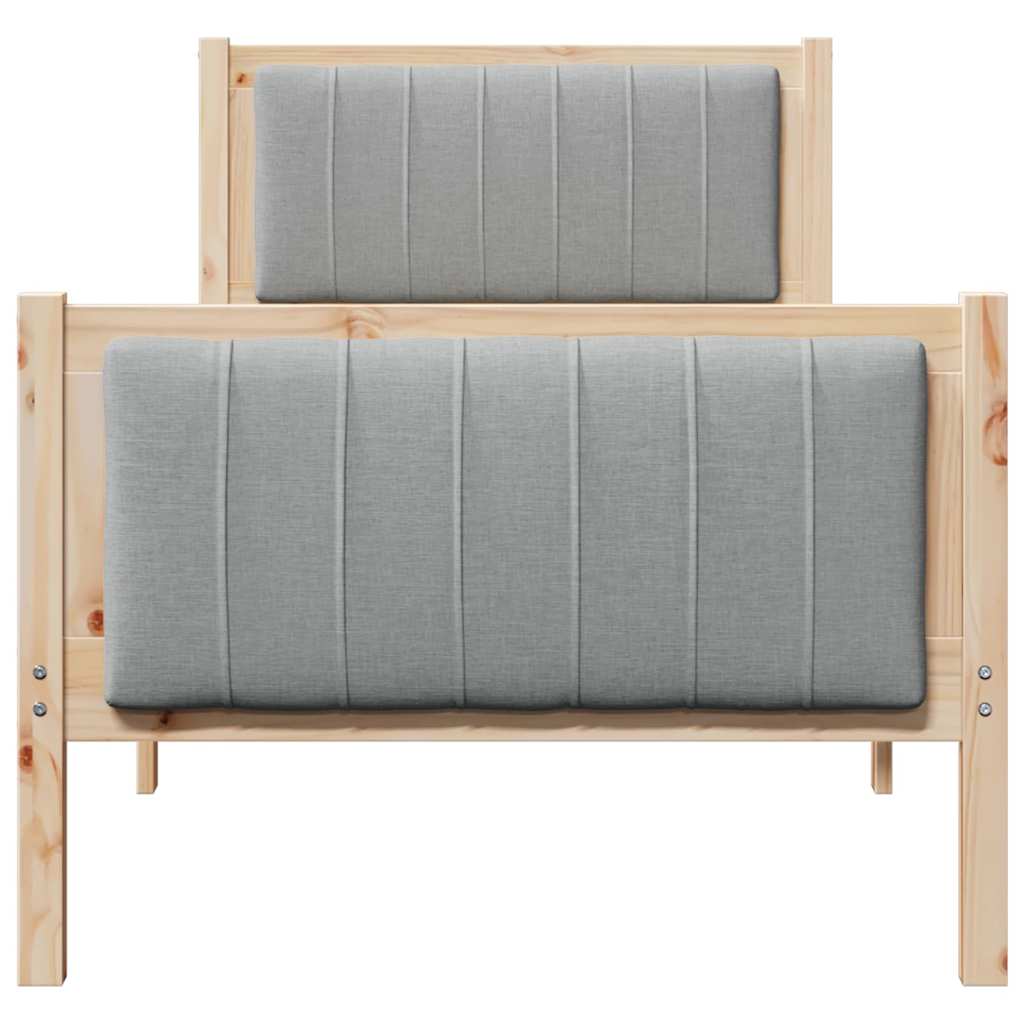 Okvir kreveta s uzglavljem Smeđa i svijetlo siva 80 x 200 cm