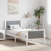 Okvir kreveta s uzglavljem Bijela i svijetlosiva 80 x 200 cm