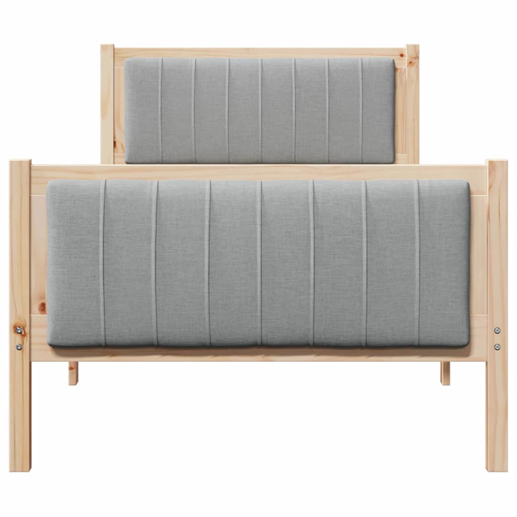Okvir kreveta s uzglavljem Smeđa i svijetlo siva 90 x 190 cm