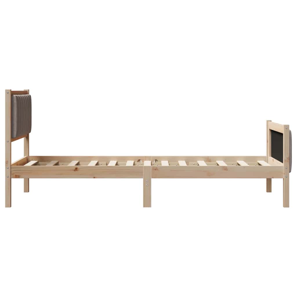 Okvir kreveta Smeđa i taupe 90 x 190 cm Masivna borovina