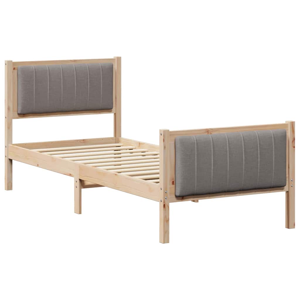 Okvir kreveta Smeđa i taupe 75 x 190 cm Masivna borovina