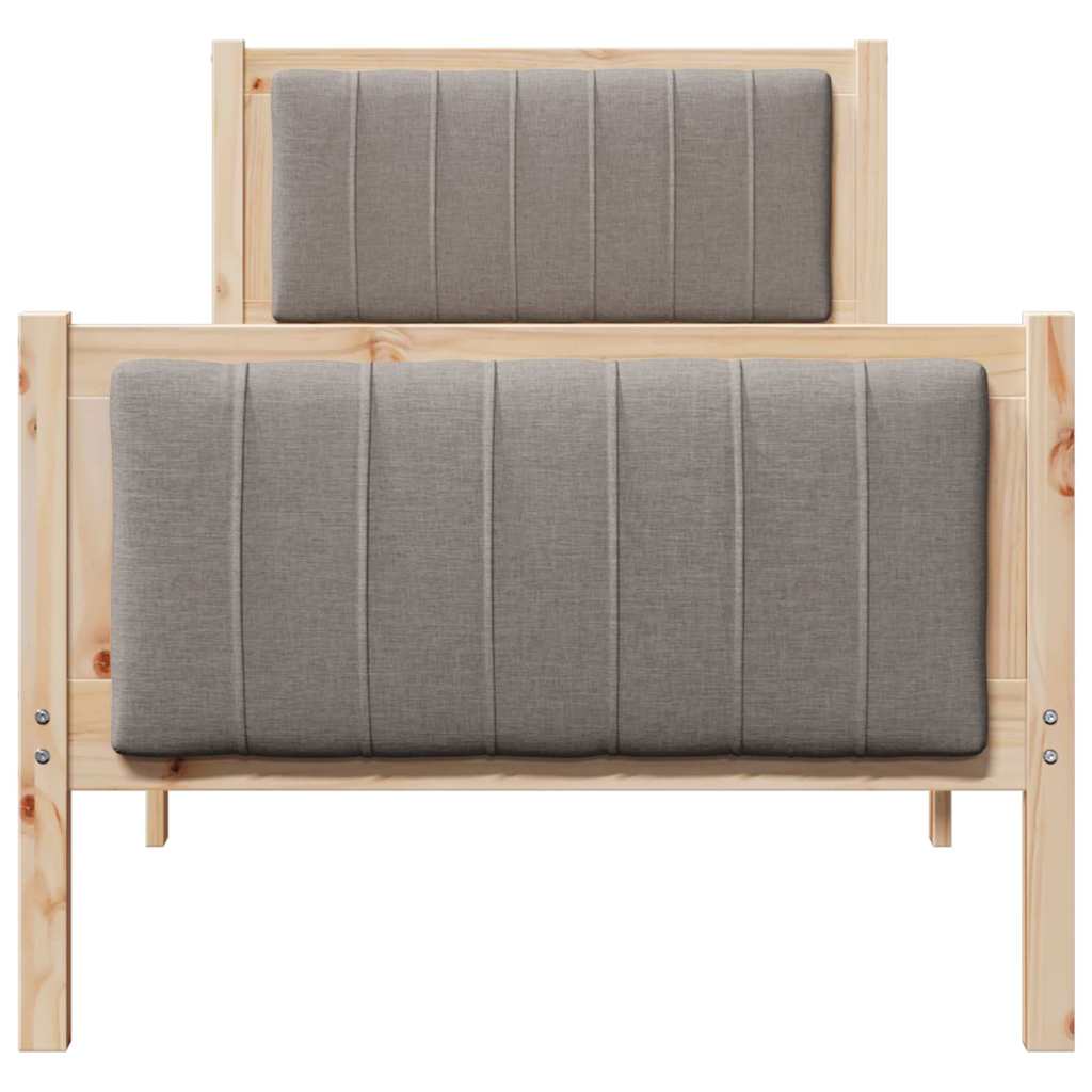 Okvir kreveta Smeđa i taupe 75 x 190 cm Masivna borovina