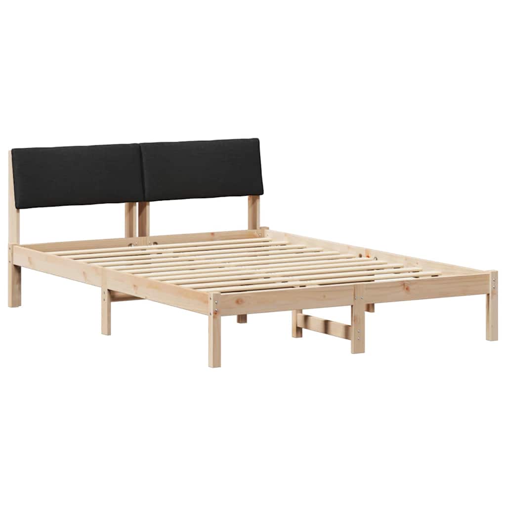 Okvir kreveta Smeđa i crna 160 x 200 cm Masivna borovina