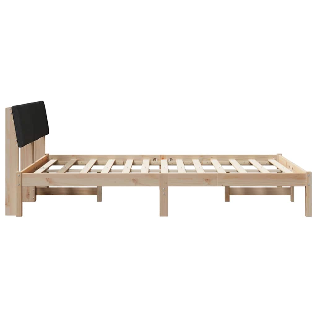 Okvir kreveta Smeđa i crna 160 x 200 cm Masivna borovina