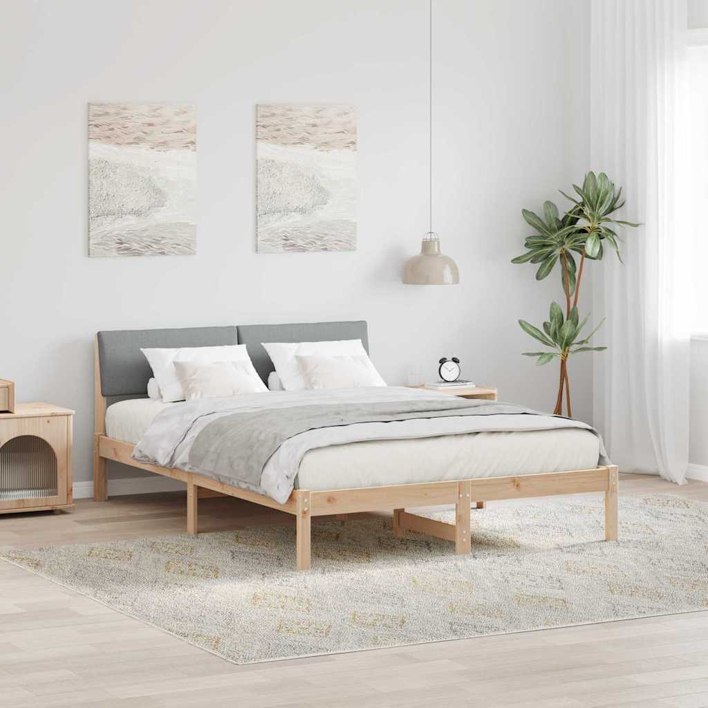 Okvir kreveta s uzglavljem Smeđa i svijetlo siva 150 x 200 cm