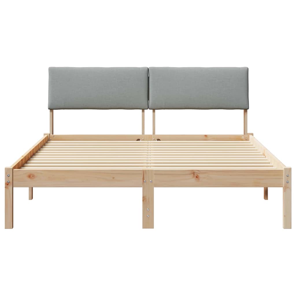 Okvir kreveta s uzglavljem Smeđa i svijetlo siva 150 x 200 cm
