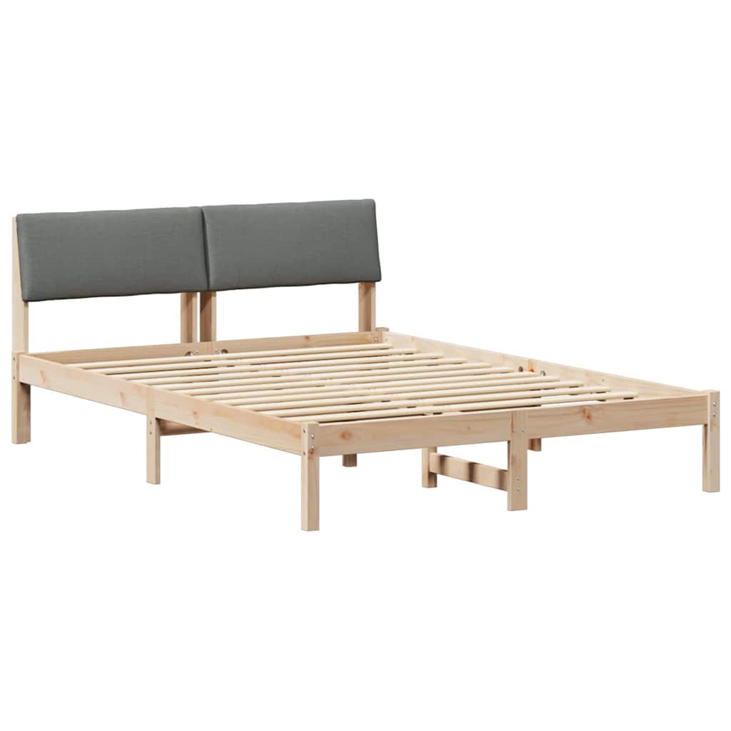 Okvir kreveta smeđe i tamnosivo 150 x 200 cm Masivna borovina