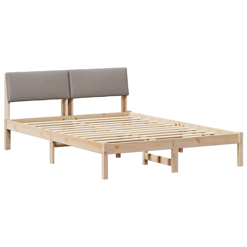 Okvir kreveta Smeđa i taupe 150 x 200 cm Masivna borovina