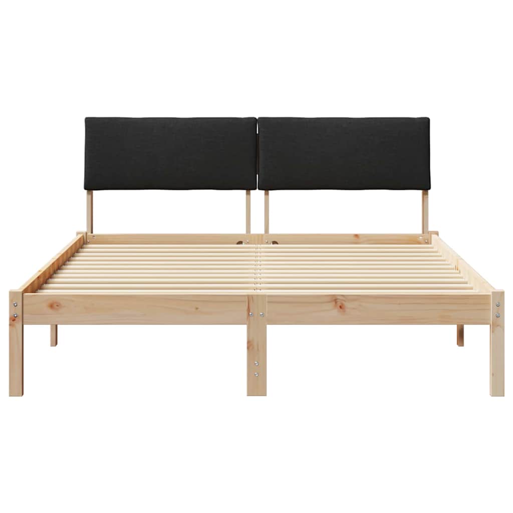 Okvir kreveta Smeđa i crna 140 x 200 cm Masivna borovina