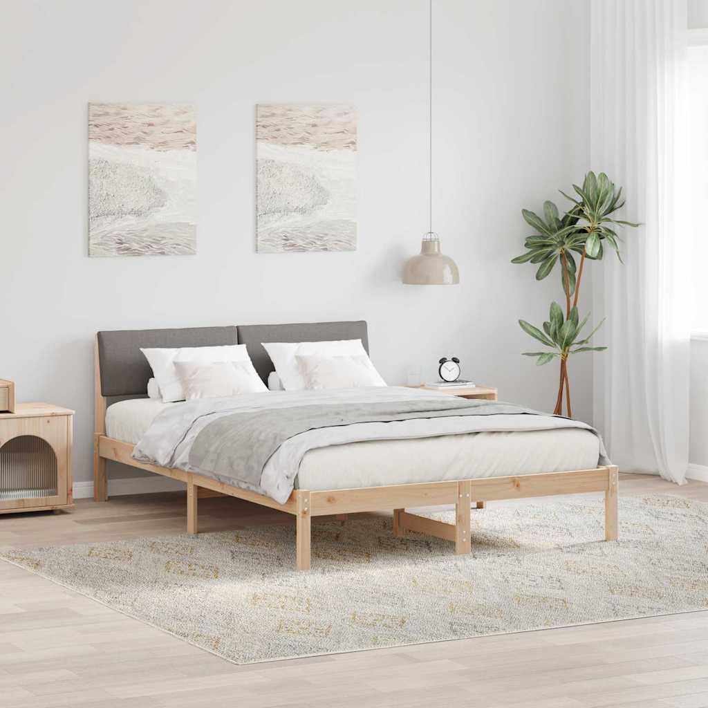 Okvir kreveta Smeđa i taupe 140 x 200 cm Masivna borovina