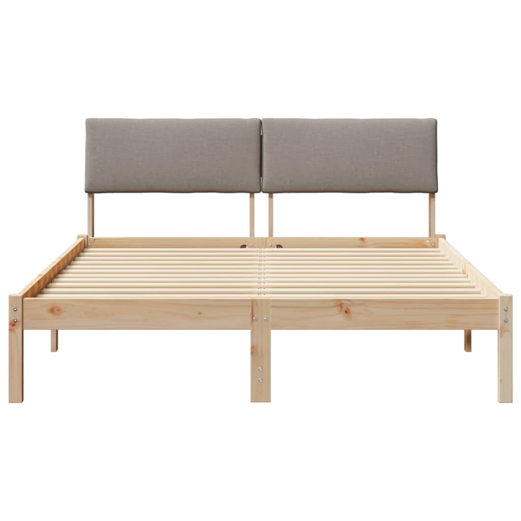 Okvir kreveta Smeđa i taupe 140 x 200 cm Masivna borovina