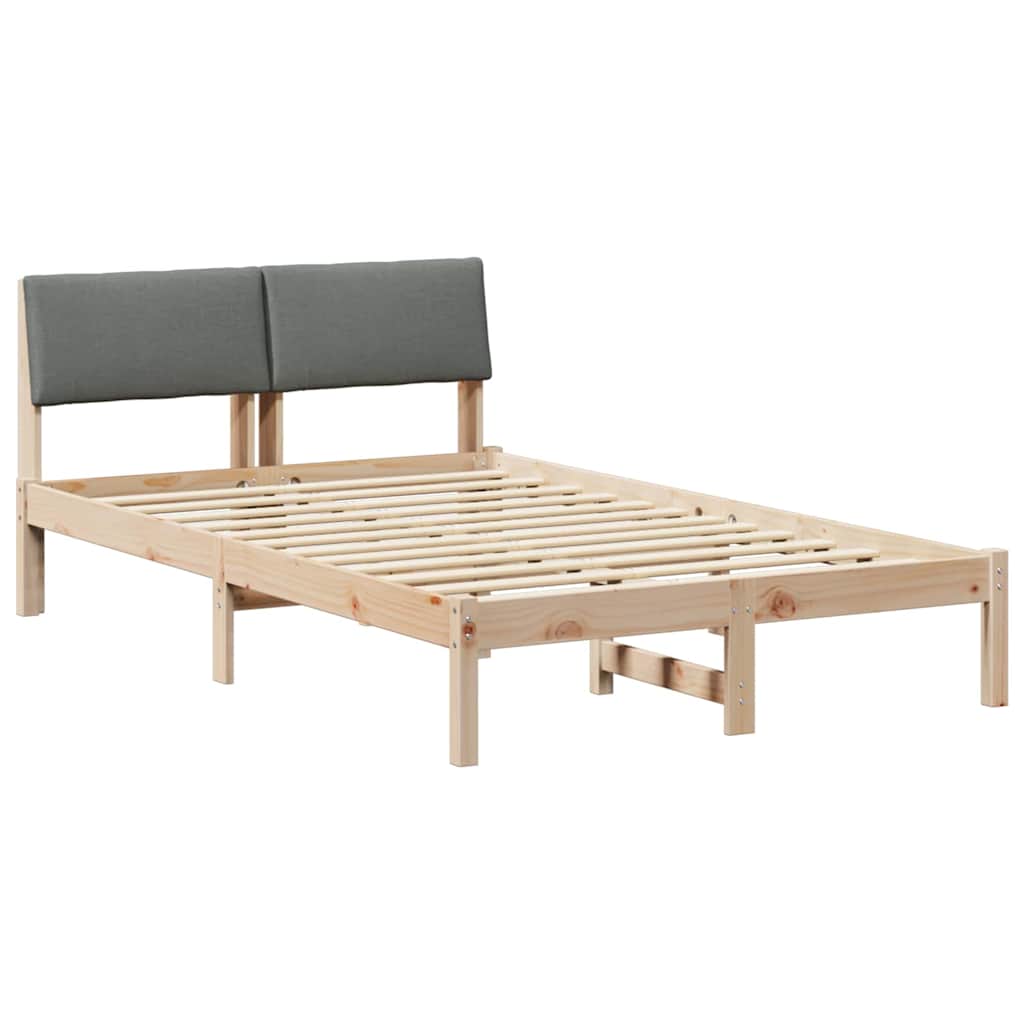 Okvir kreveta smeđe i tamnosivo 120 x 200 cm Masivna borovina
