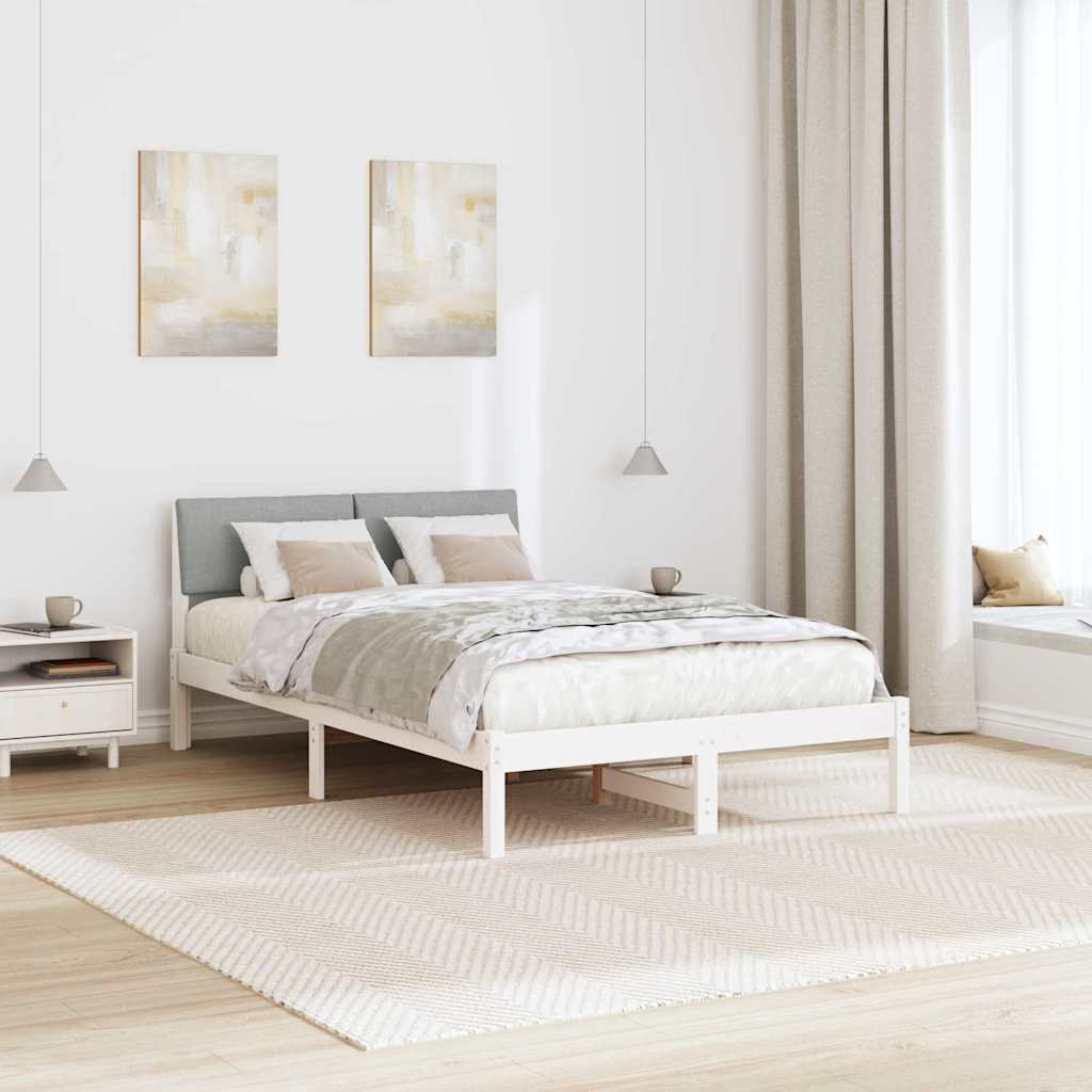 Okvir kreveta s uzglavljem Bijela i svijetlosiva 120 x 200 cm