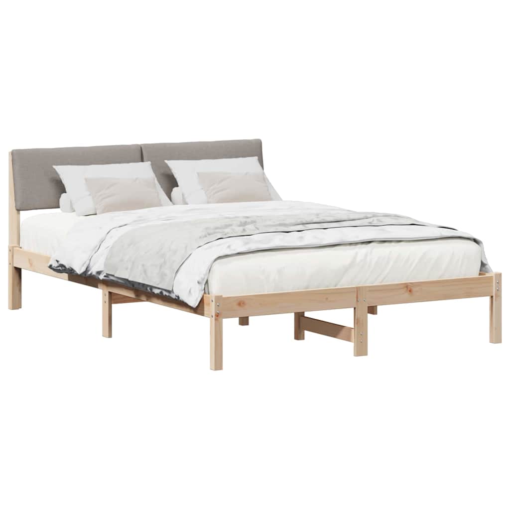 Okvir kreveta Smeđa i taupe 140 x 190 cm Masivna borovina